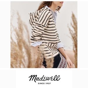 ⚜️ Madewell ⚜️ Highlow Slit Side Stripped Hoodie S